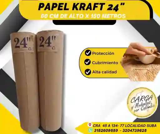 Papel Kraft 24 60cmx150m-empaque