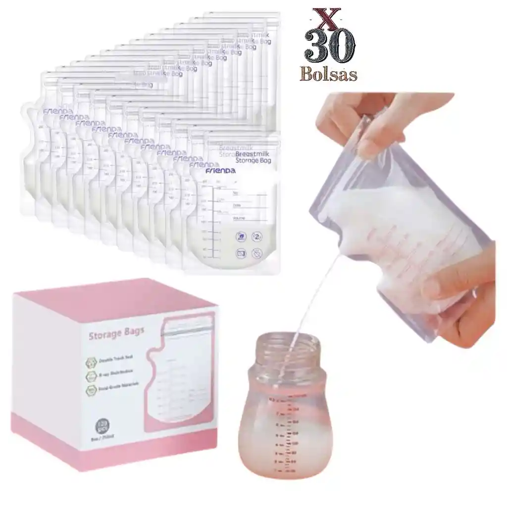 Bolsas Para Leche Materna Almacenar O Porcionar X30 Pzs