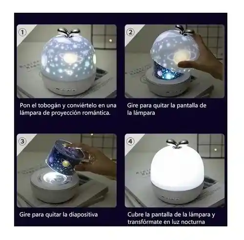 Lámpara De Proyección Rotativa 360° 6 Películas