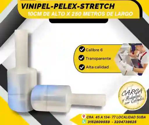 Vinipel-pelex- Stretch Colombina Rollo X 250m Altura 10cm Empaque Y Embalaje