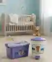 Caja Organizadora 10ltrs Y Papelera Bebé 7 Ltrs Orden Fácil Azul Lavanda Con Diseño Para Bebe