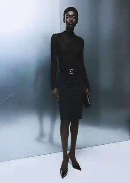 Top Xselena Negro Talla XS Mujer Mango