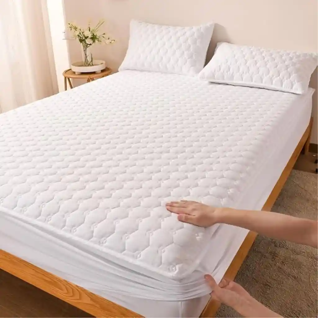 Combo Protector Colchon Termosellado Extra Doble Y 2 Protectores Para Almohada