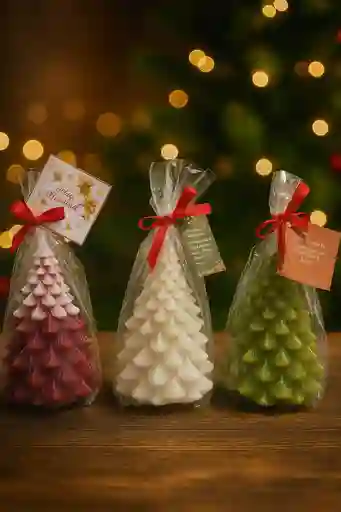 🎄✨ Vela Árbol Navideño “luz De Invierno” – 12 Cm 🕯️💚