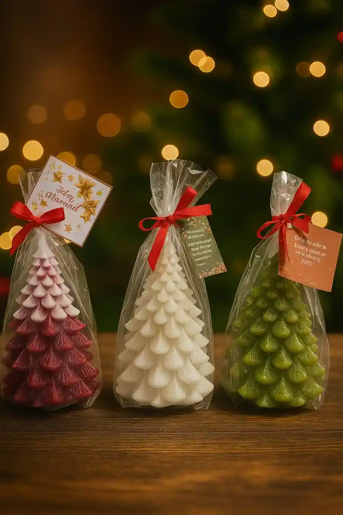 🎄✨ Vela Árbol Navideño “luz De Invierno” – 12 Cm 🕯️💚