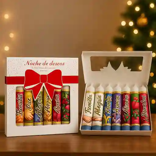 🎁✨ Set Navideño “noche De Deseos” – 8 Velas De 14 Cm 🕯️🌟