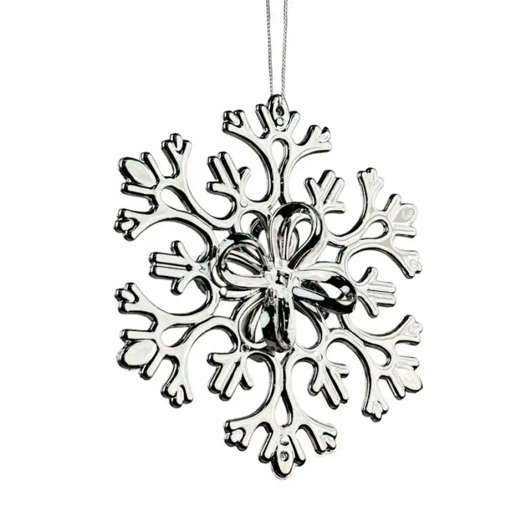Adorno Arbol Santini Copo Nieve 15x3cm Plateado Plastico