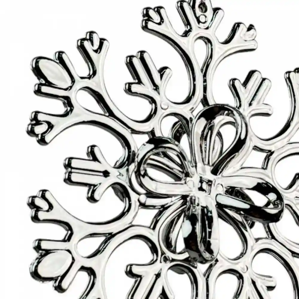 Adorno Arbol Santini Copo Nieve 15x3cm Plateado Plastico
