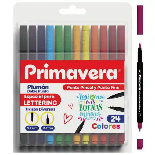 Plumones Doble Punta Para Lettering Primavera X24