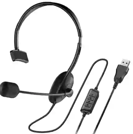 Auricular Usb Con Micrófono Y Control De Volumen – Diseño Liviano Y Ajustable