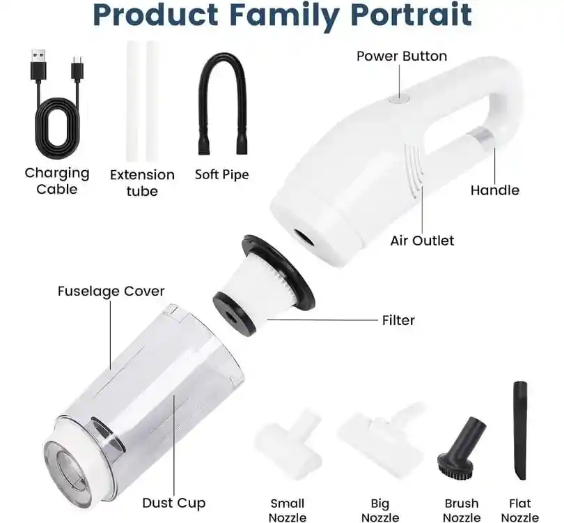 Aspiradora Vertical Mano Hogar Carro Inalambrica Recargable