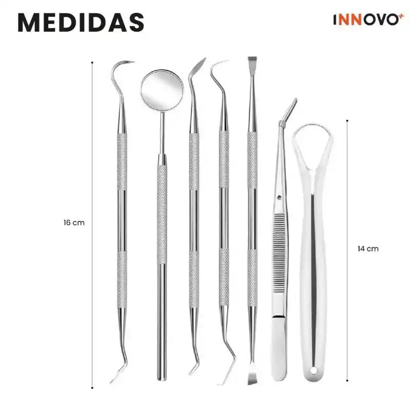 Kit Profesional Limpieza Dental En Acero Inoxidable Estuche Premium