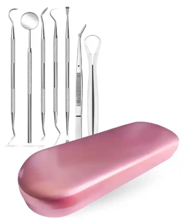 Kit Profesional Limpieza Dental En Acero Inoxidable Estuche Premium