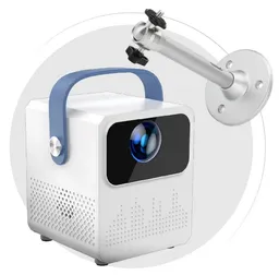 Proyector Mini Android 4k Wifi Bluetooth Portátil Con Base De Pared T2