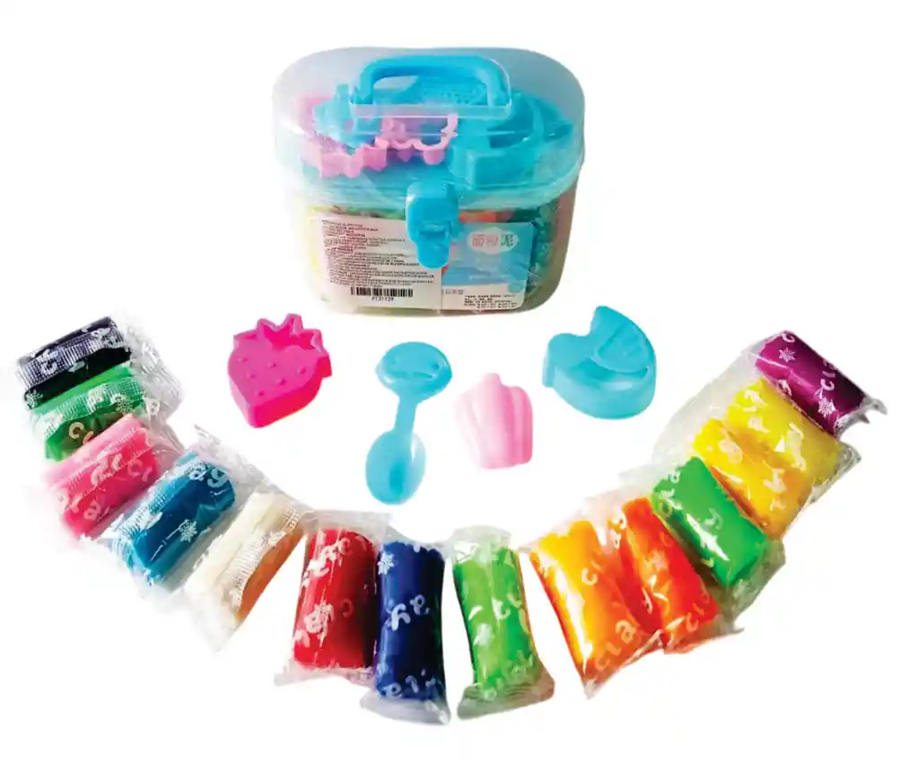 Juguete Caja De Plastilina 14 Barras Y Moldes
