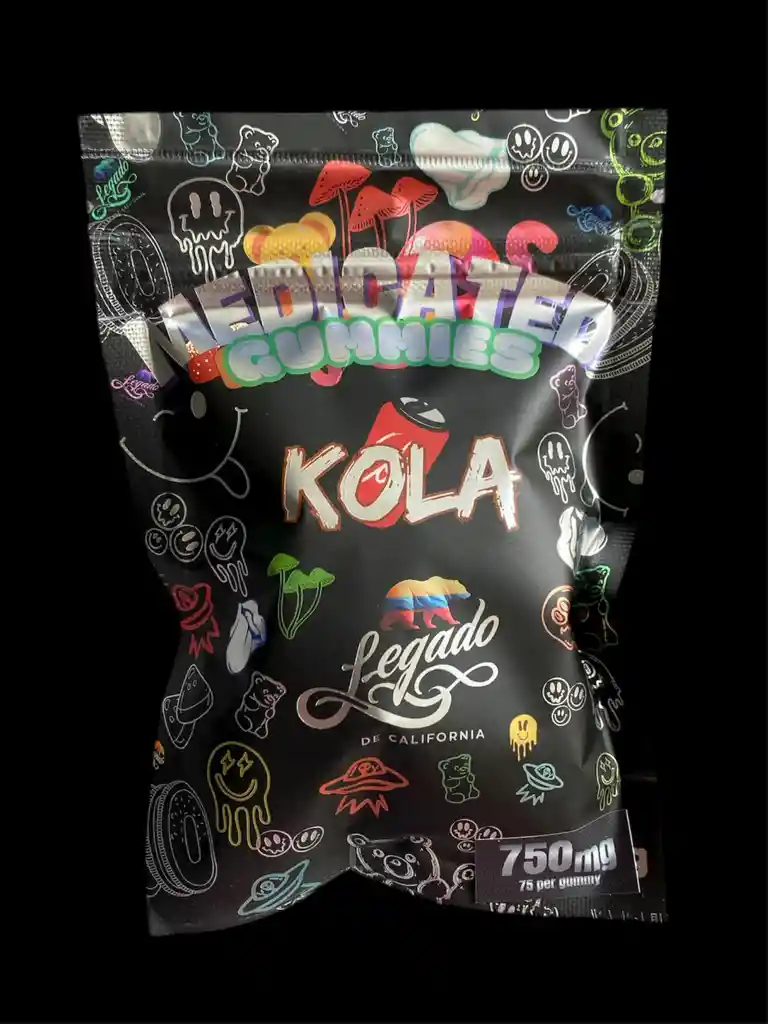 Marca Llegado De California Gomitas T-h-c-a Edibles 75mg X 10 Sabor Kola