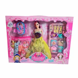 Muñeca Princesa Con Vestidos + Accesorios De Cocina Juguete
