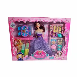 Muñeca Princesa Con Vestidos + Accesorios De Cocina Juguete