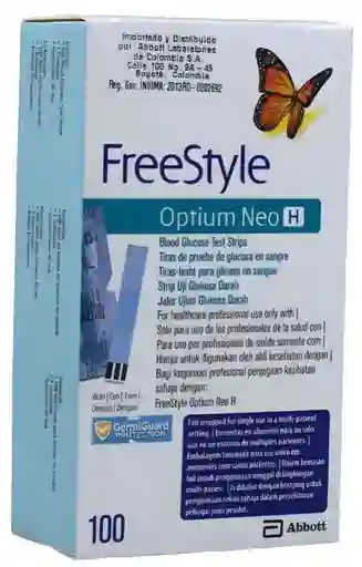 100 Tiras Reactivas Freestyle Optium Blanco
