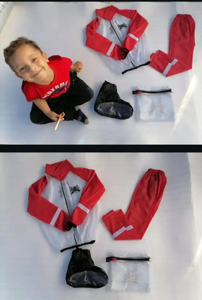 Impermeable Para Niño +zapaton+tula