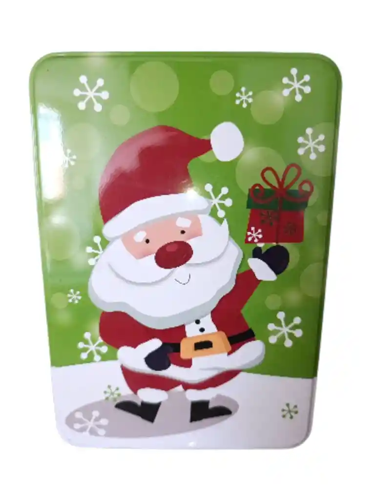 Caja De Regalo Metalica De Navidad
