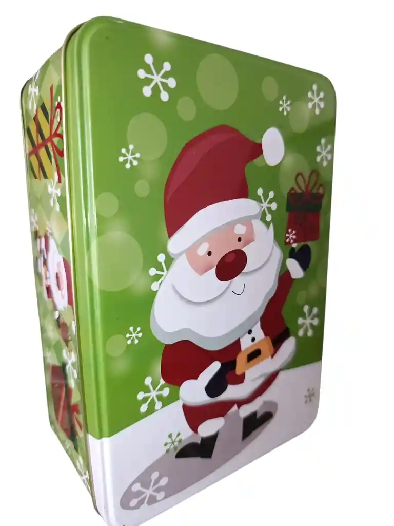 Caja De Regalo Metalica De Navidad