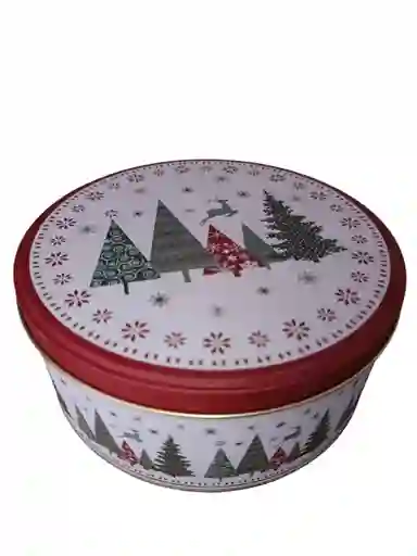 Caja De Regalo Metalica De Navidad 18cm