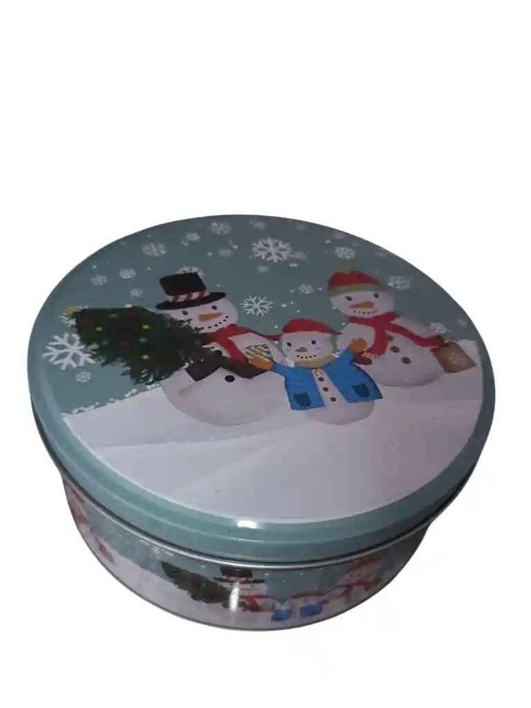 Caja De Regalo Metalica De Navidad 16.5cm