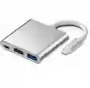 Adaptador Multipuerto Usb-c Hdmi 4k / Usb 3.0 / Pd Para Laptop Y Celular