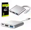 Adaptador Multipuerto Usb-c Hdmi 4k / Usb 3.0 / Pd Para Laptop Y Celular