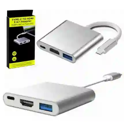 Adaptador Multipuerto Usb-c Hdmi 4k / Usb 3.0 / Pd Para Laptop Y Celular