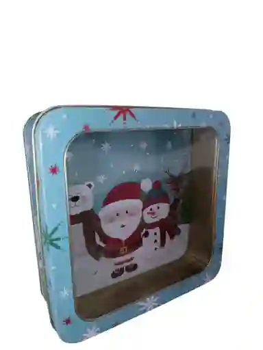 Caja De Regalo Metalica De Navidad