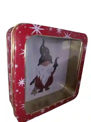 Caja De Regalo Metalica De Navidad