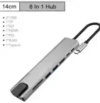 Adaptador Usb-c 8 En 1 Otg Lj-47 – Lectura Y Transferencia 480 Mbps