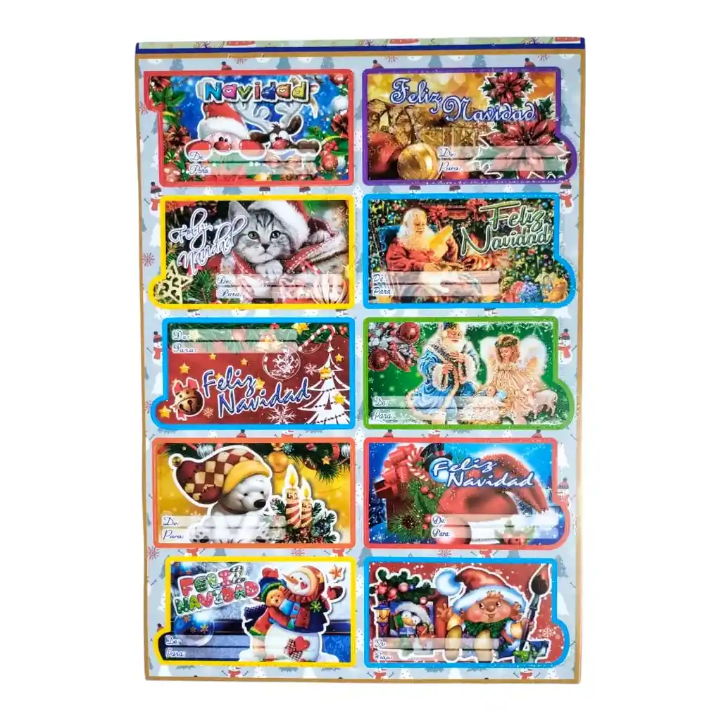 Lamina De Tarjetas Navideñas "de" "para" Adhesivas *10und