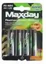 Pila Batería Recargable Aa X4 Unidades 4800mah 1.2v Ni-mh