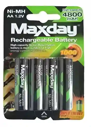 Pila Batería Recargable Aa X4 Unidades 4800mah 1.2v Ni-mh