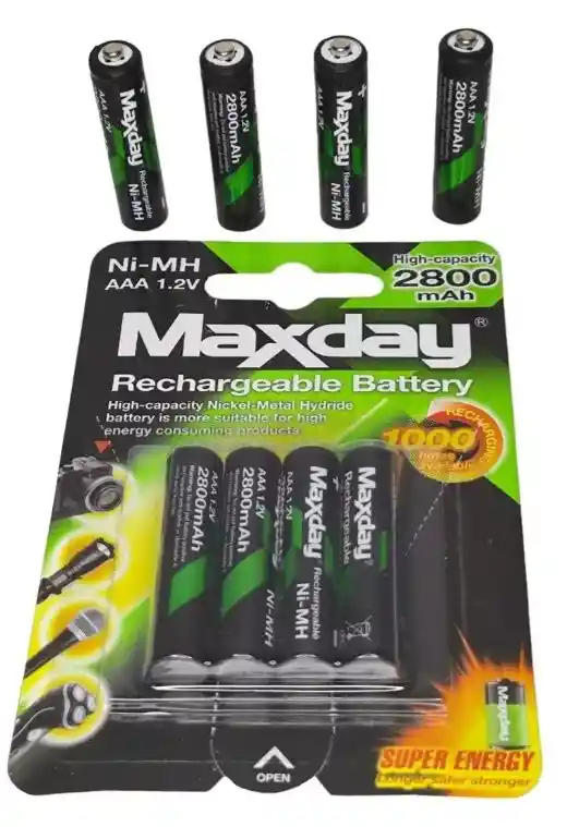 Pila Batería Recargable Aaa X4 Unidades 2800mah