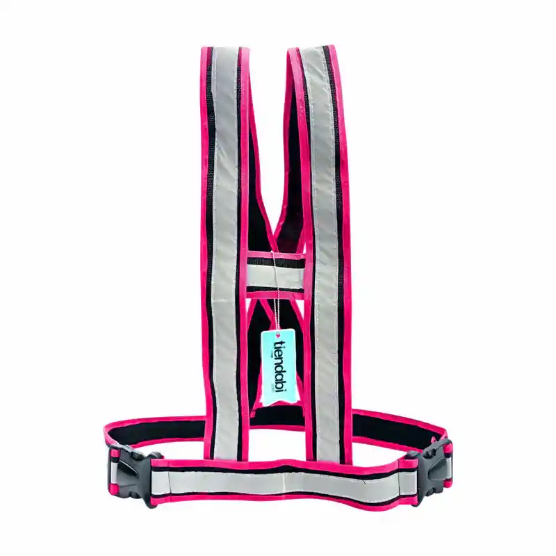 Chaleco Arnés Cinta Reflectiva Para Moto O Bicicleta Fucsia