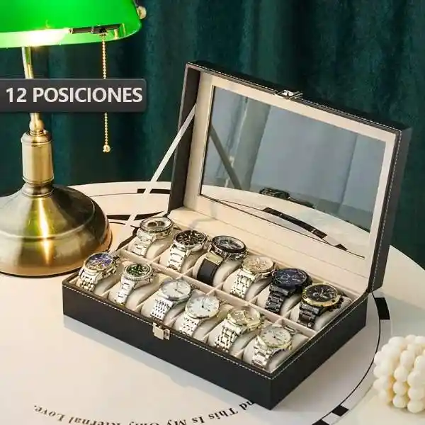 Caja Para Relojes Y Estuche Organizador De Joyas 12 Espacios
