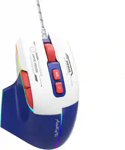 Mouse Gamer Rgb Ergonómico Con Cable Usb 7 Botones 7200 Dpi Blanco