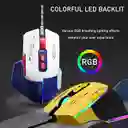 Mouse Gamer Rgb Ergonómico Con Cable Usb 7 Botones 7200 Dpi Blanco