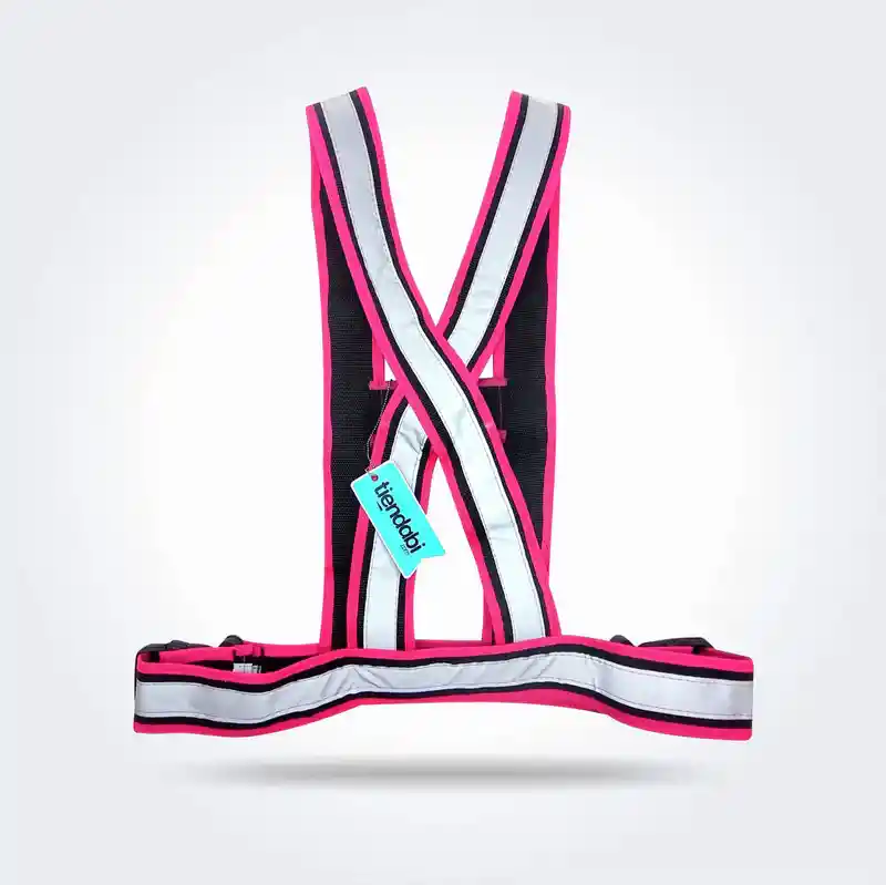Chaleco Arnés Cinta Reflectiva Para Moto O Bicicleta Fucsia