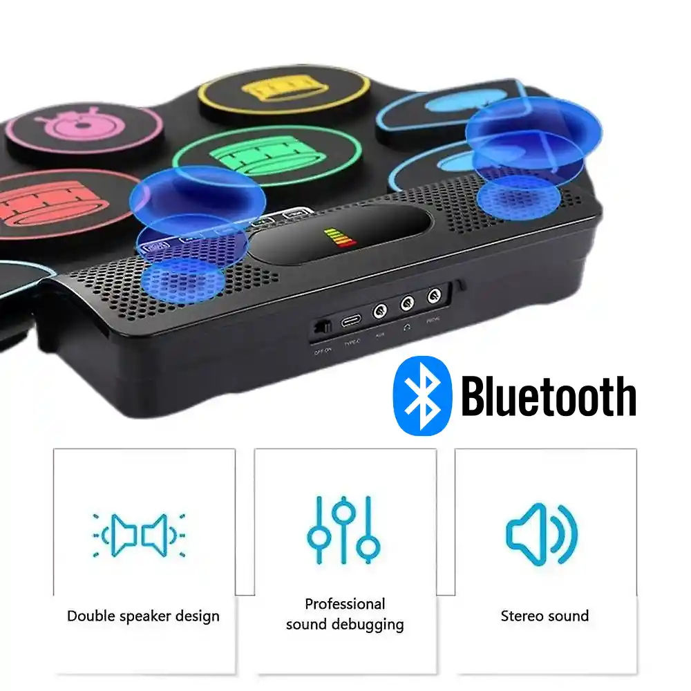 Batería Electrónica Juegos Tambores Bluetooth 7 Almohadillas