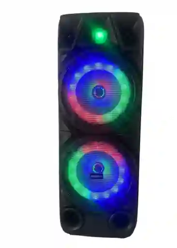 Torre De Sonido Cabina Parlante Doble 8" Con Microfono Inalambrico
