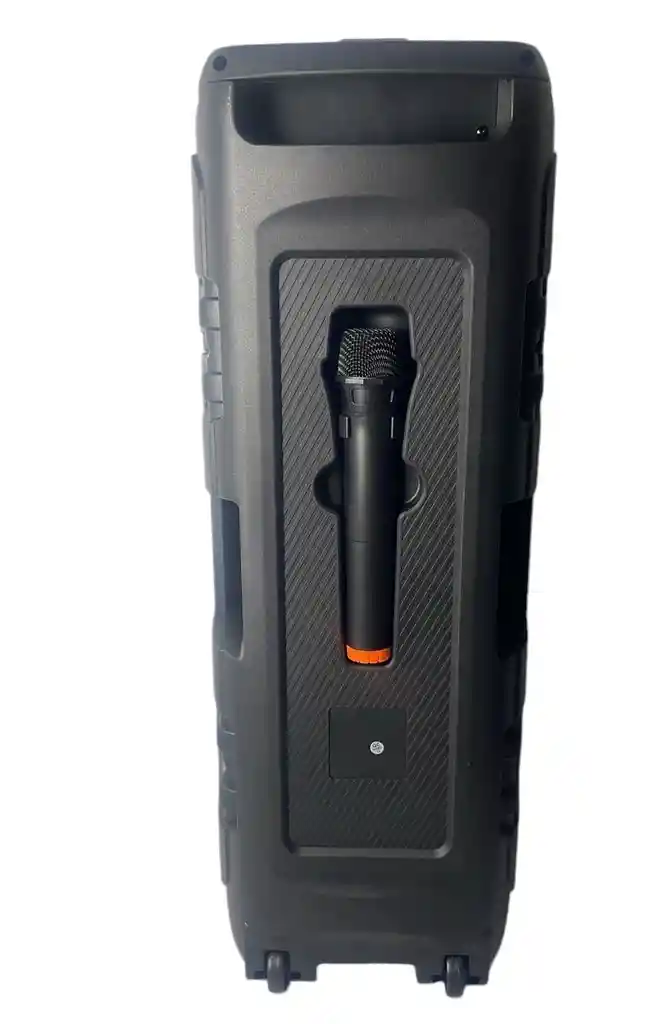 Torre De Sonido Cabina Parlante Doble 8" Con Microfono Inalambrico