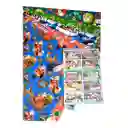 Papel Regalo Navidad *5 Pliegos+1 Lamina De Tarjetas Navideñas*10und+cinta Transparente Mediana 12mm*25mts