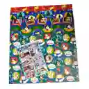 Papel Regalo Navidad *5 Pliegos+1 Lamina De Tarjetas Navideñas*10und+cinta Transparente Mediana 12mm*25mts