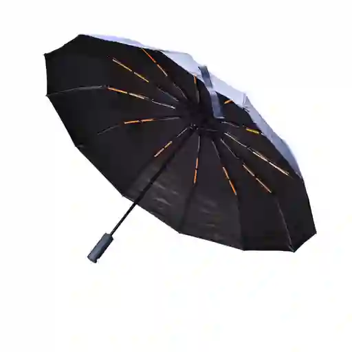 Sombrilla Doble Automatica 12 Varillas Filtro Uv Negro Y Azul
