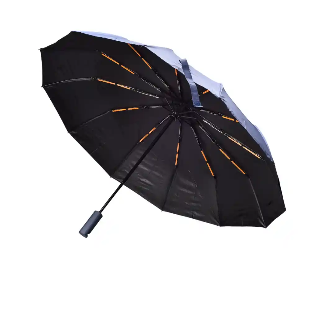 Sombrilla Doble Automatica 12 Varillas Filtro Uv Negro Y Azul